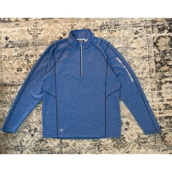 Ogio Pullover Men's Large Blue Quarter Zip Performance Heathered Athletic Size L - Picture 1 of 7